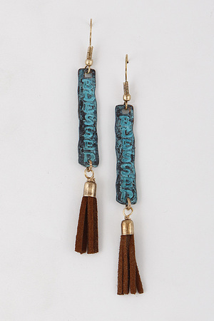 Tribal Long "Blessed" Hook Earrings 6DCC2